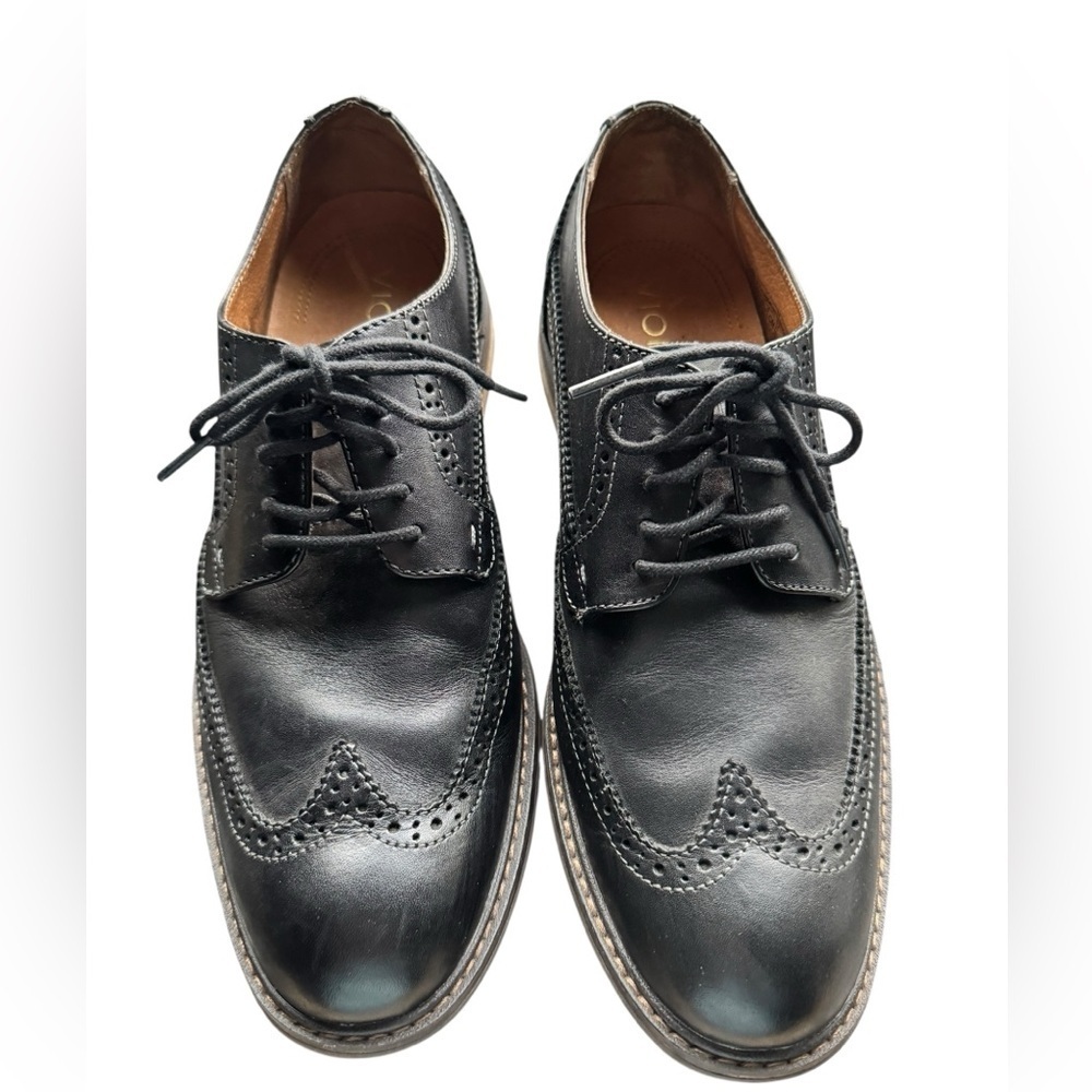 Vionic Men’s Black Leather Wingtip Oxford Dress Shoes Size 8.5 Brogue Classic
